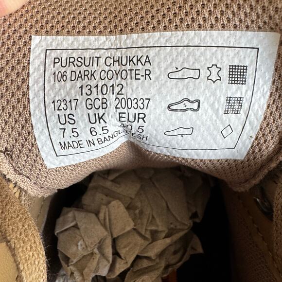 5.11  Ortholite Pursuit Chukka Dark Coyote-R Brown Men’s 7.5  Lace Up Work Boot - Picture 7 of 7